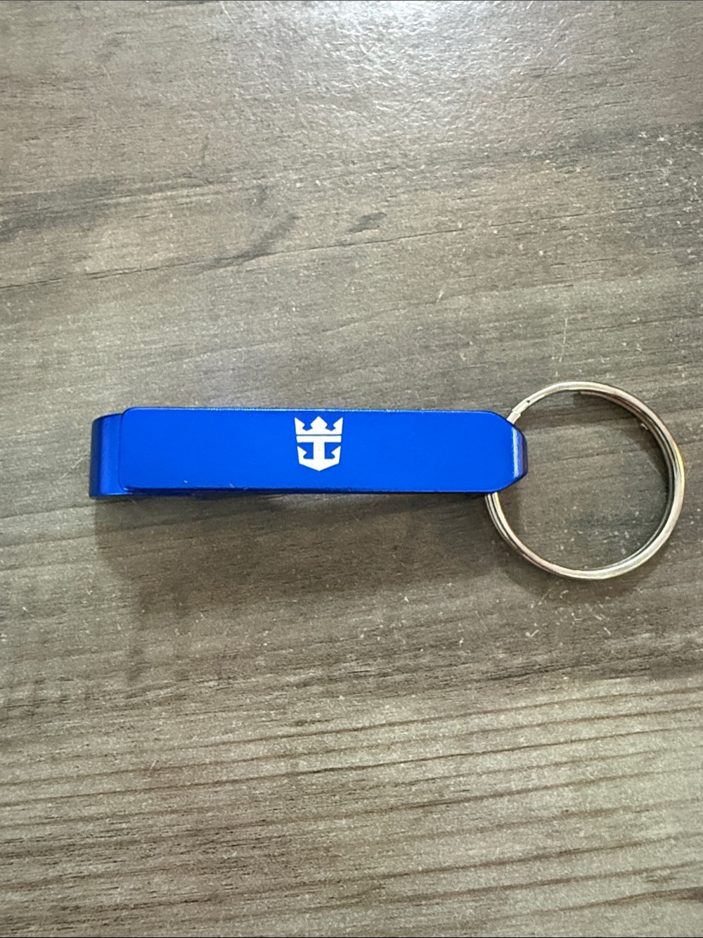 Royal Caribbean Blue Keychain Bottle Opener Key Ring with Crown Logo